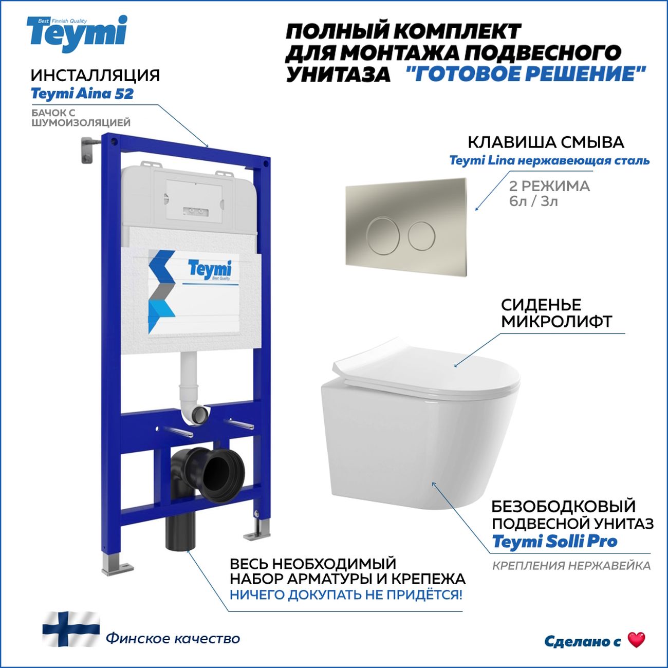 Унитаз Teymi Solli Pro F15730