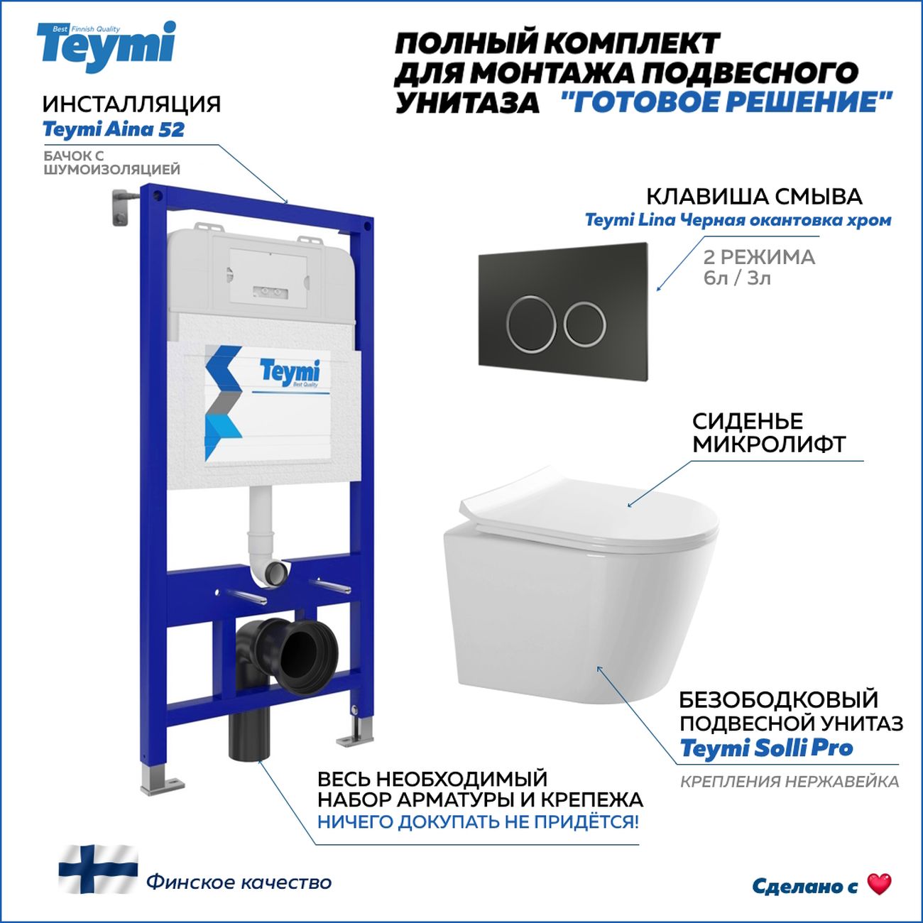 Унитаз Teymi Solli Pro F15731 фото