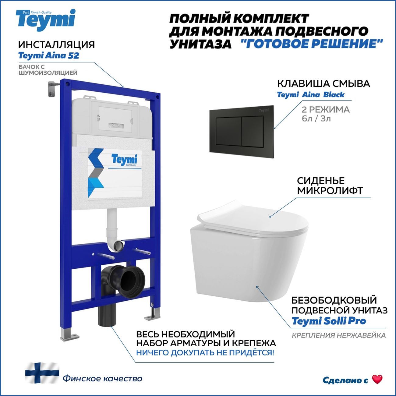 Унитаз Teymi Solli Pro F15734