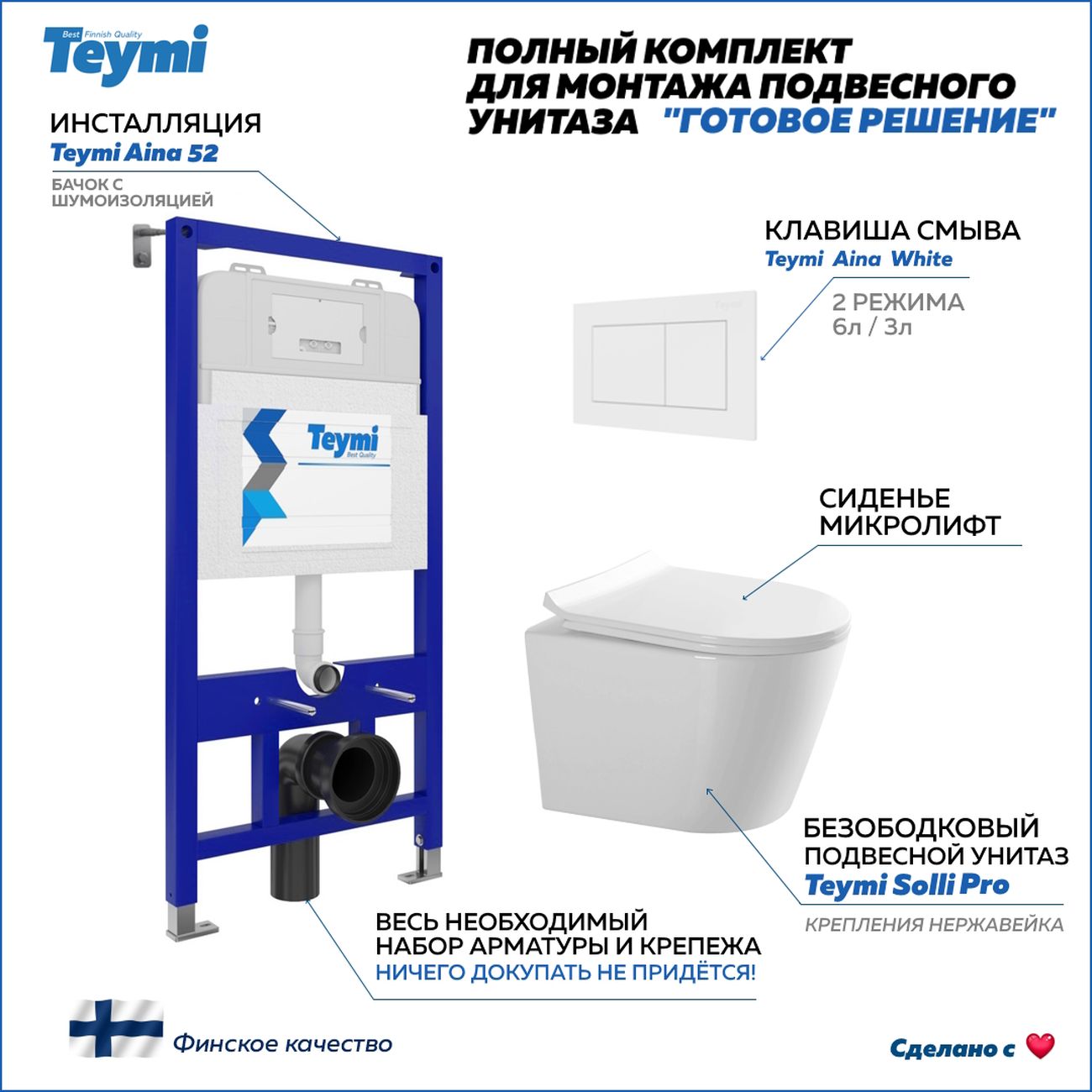 Унитаз Teymi Solli Pro F15735
