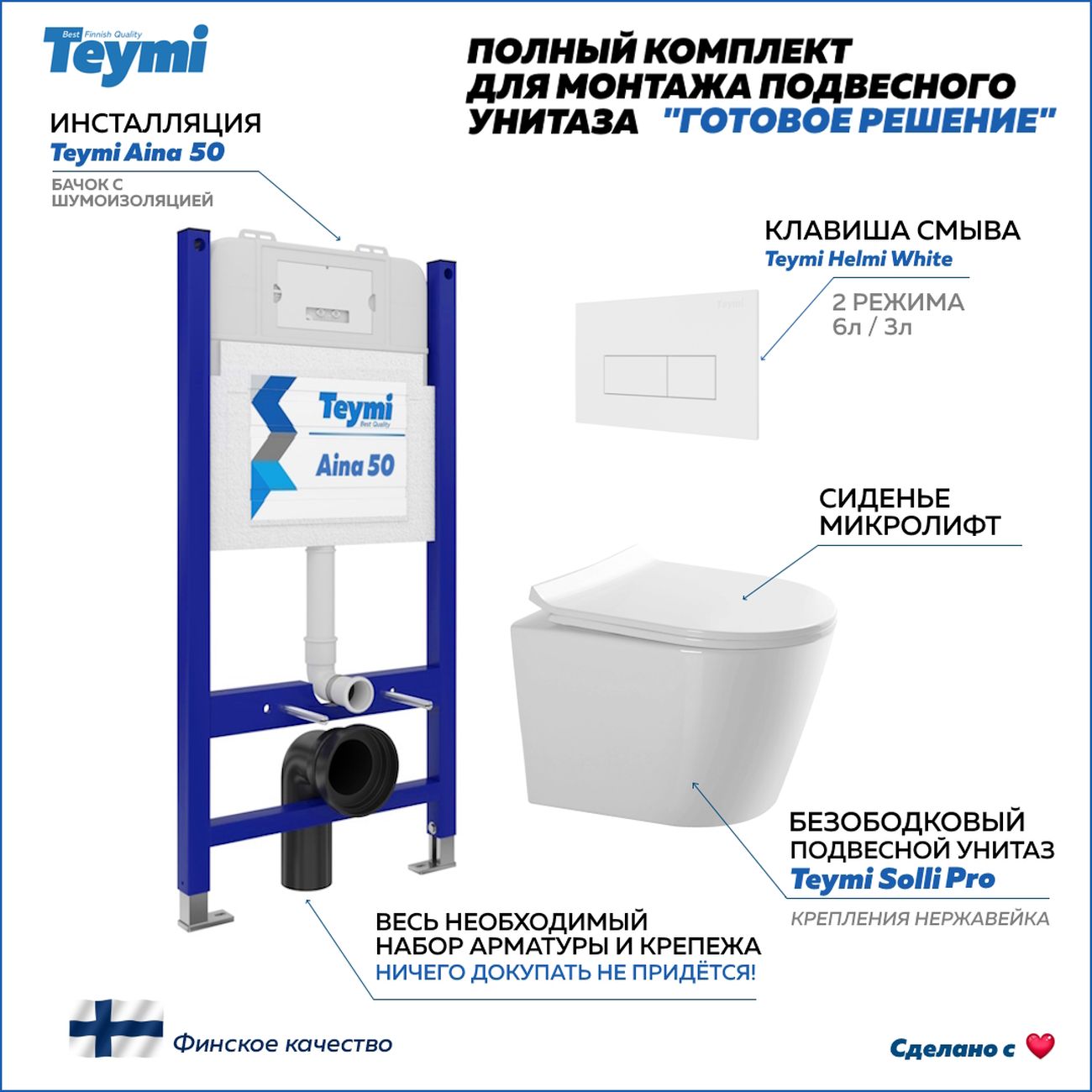 Унитаз Teymi Solli Pro F15745