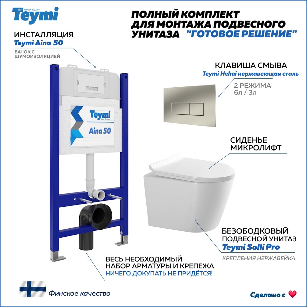 Унитаз Teymi Solli Pro F15746