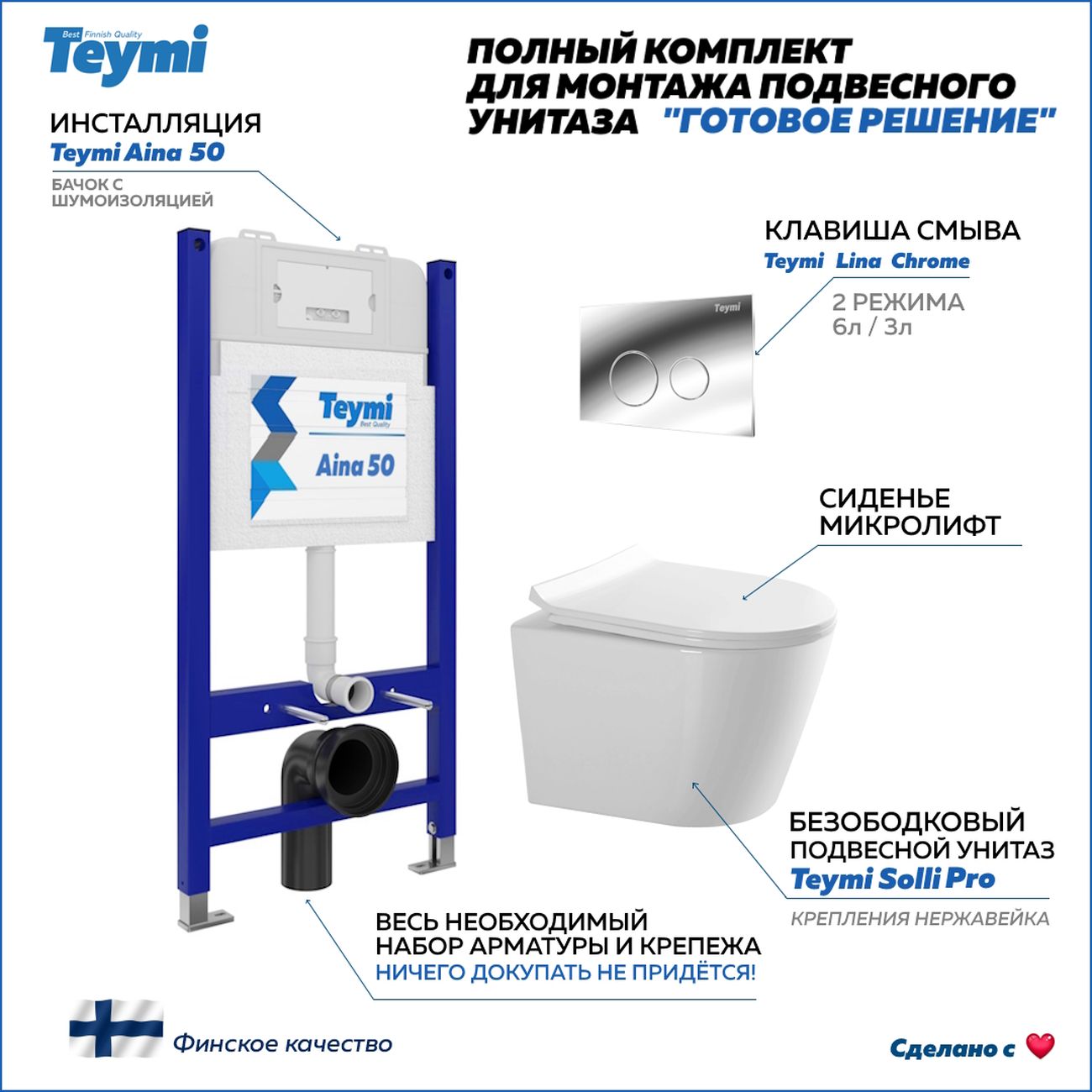 Унитаз Teymi Solli Pro F15749