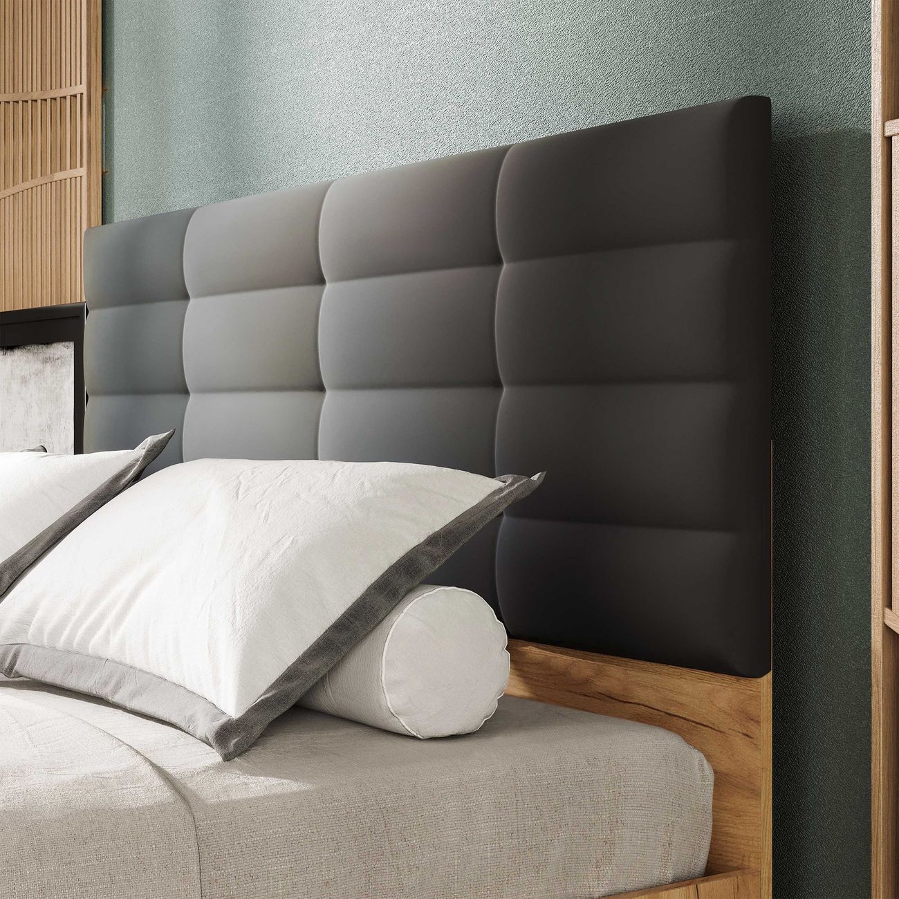 Кровать с мягким изголовьем Трия Бетта (1600) Тип 2, Дуб Крафт золотой/Вел