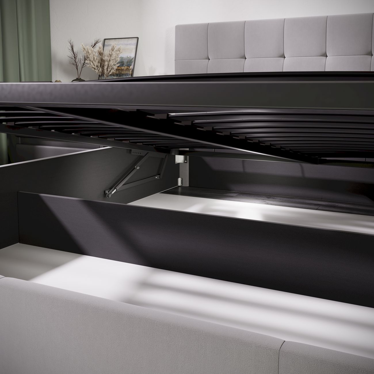 Кровать с подъемным механизмом Трия Эмма (1600) Велюр Confetti серебристый