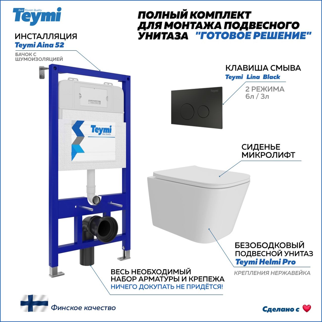 Унитаз Teymi Helmi Pro F15946 фото
