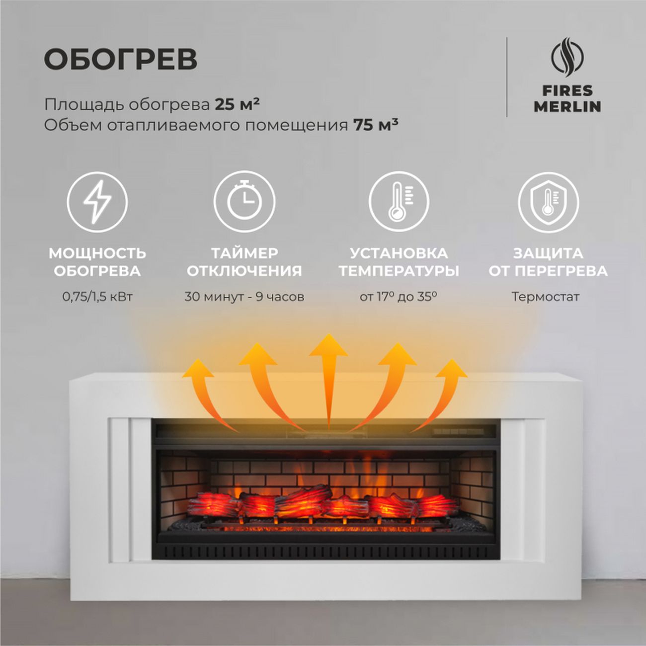 Комплект Fires Merlin Stockholm 45 WT-LCB510+Jack-S 45