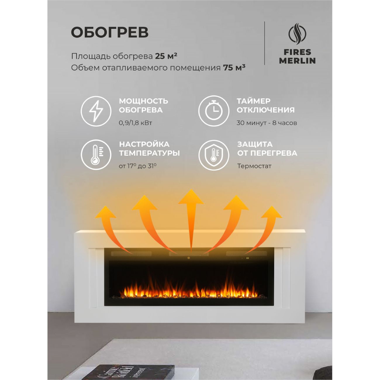 Комплект Fires Merlin Stockholm 50 WT-LCB511+Emerald-S