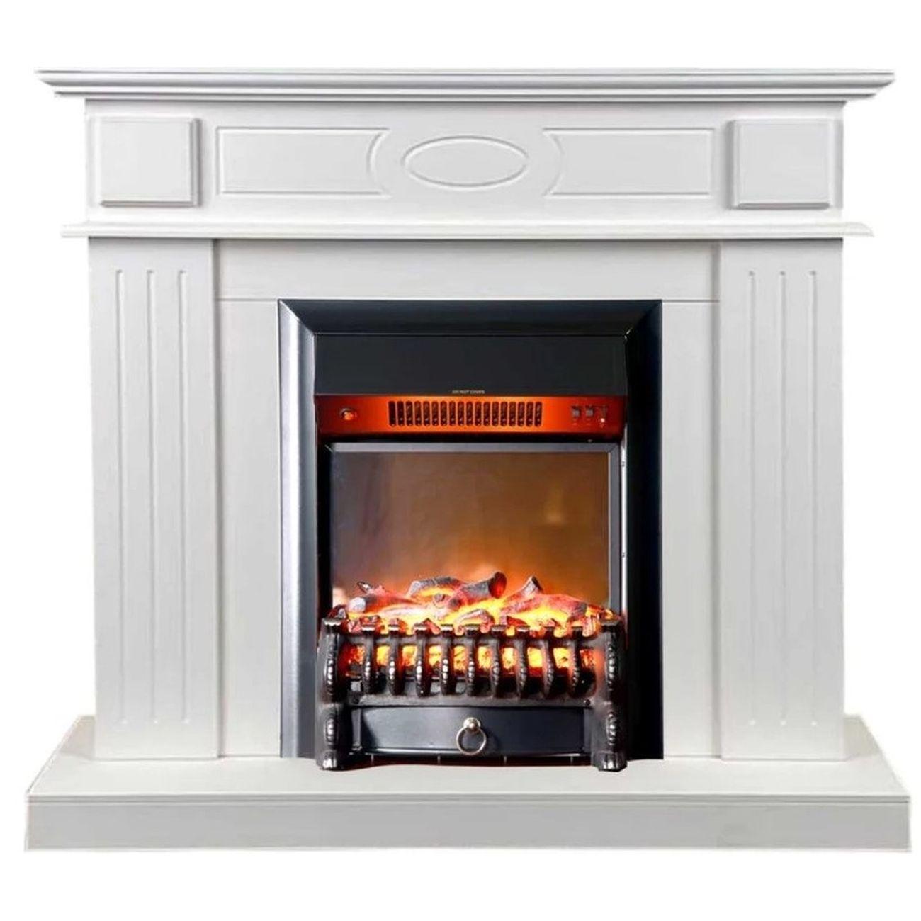 Камин электрический Inter Flame Лестер белый Fobos LUX/Black