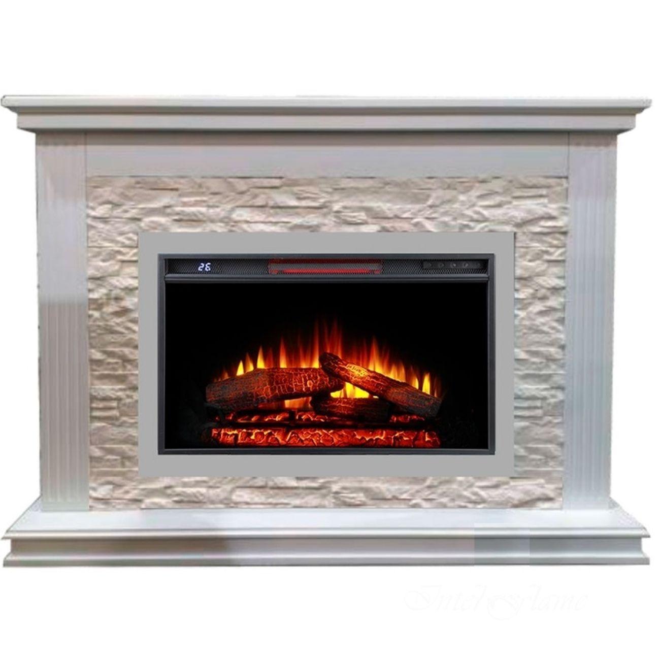 Камин электрический Inter Flame Сиена сланец 26 белый Foton 26 LED FX QZ