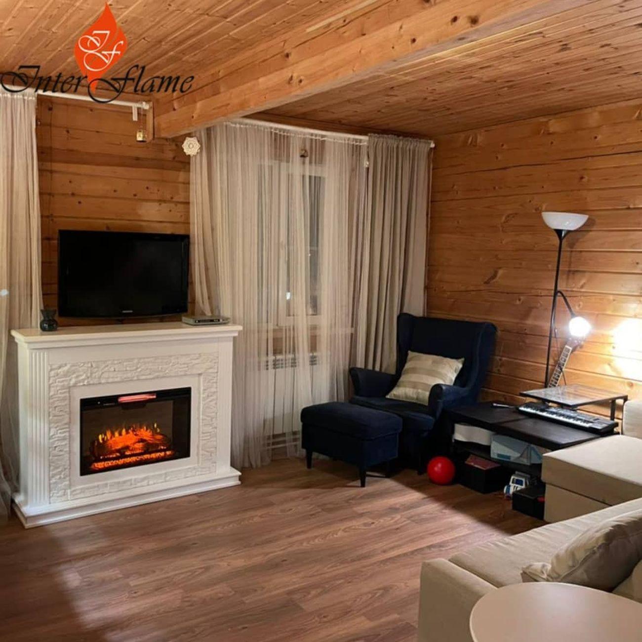 Камин электрический Inter Flame Сиена сланец 26 белый Foton 26 LED FX QZ