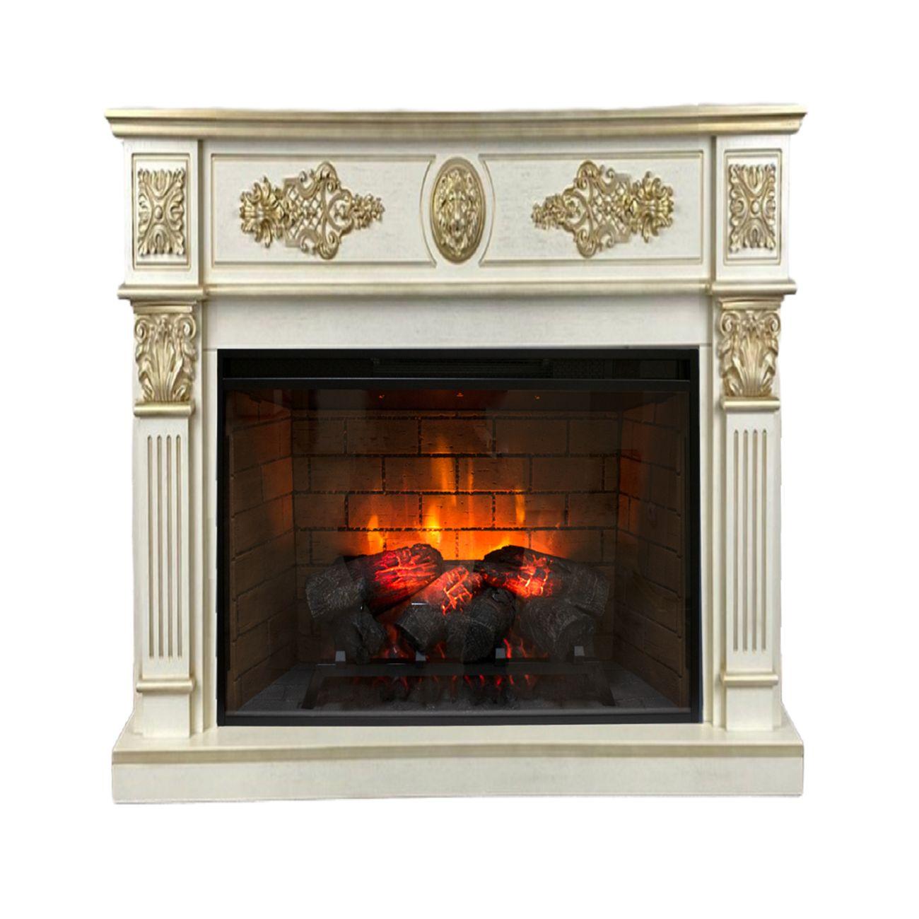 Камин электрический Inter Flame Леонардо33 Beige/Gold Patina Foton 21-33 LED FXQZ