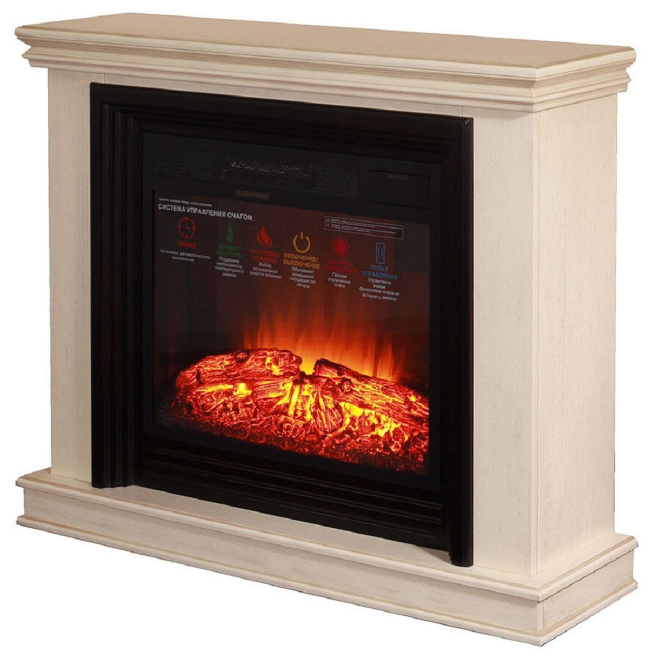 Камин электрический Inter Flame Вирго бежевый/золотая патина Foton 23