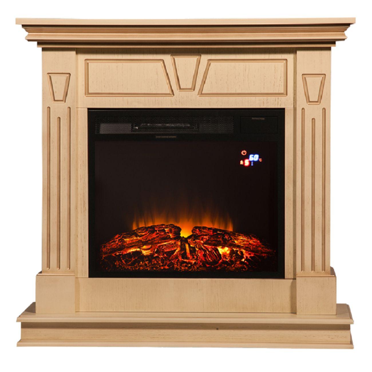 Камин электрический Inter Flame Берта бежевый/золотая патина Foton 23