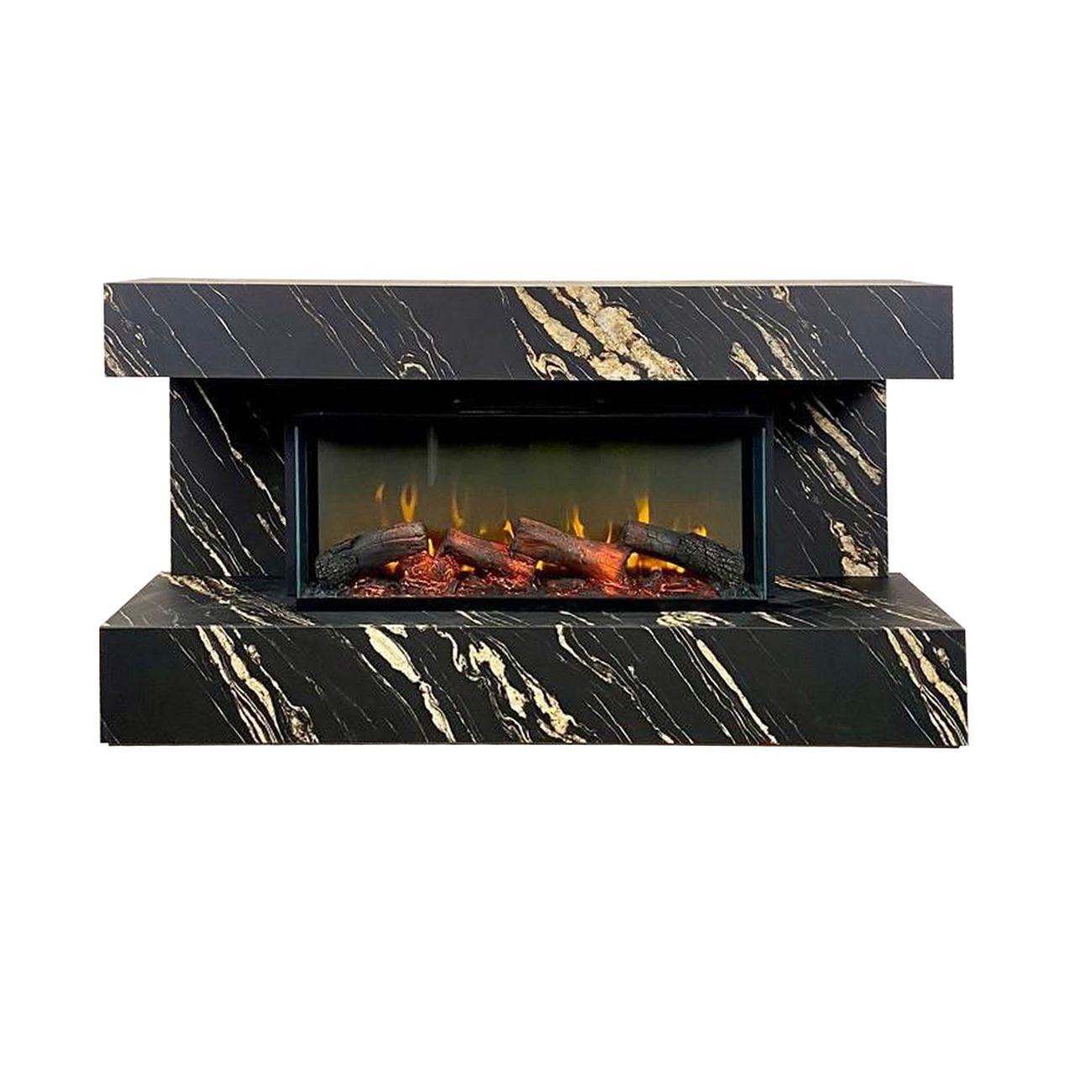 Камин электрический Inter Flame Грейт черный порторо голд Empire 36