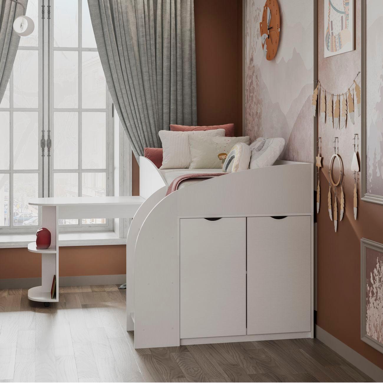 Кровать подростковая Трия Немо, белый 263365