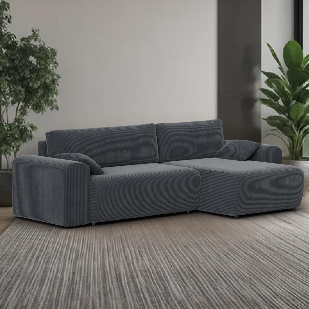 Диван Лига Диванов Лига-099 угол универсальный велюр Vertical серый