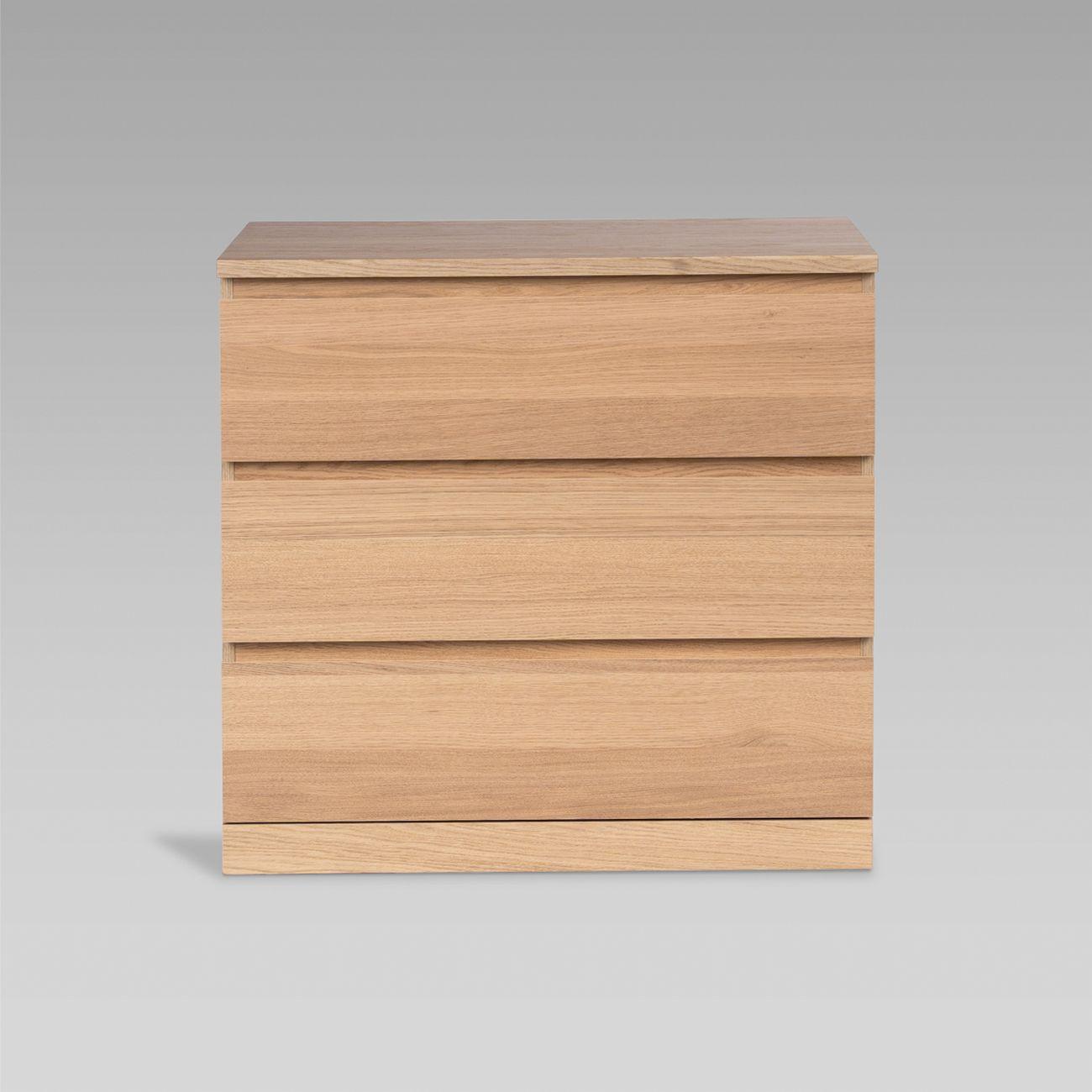 Комод Гуд Лакк Варма Прайм 3 80x77x48, шпон дуб беленый