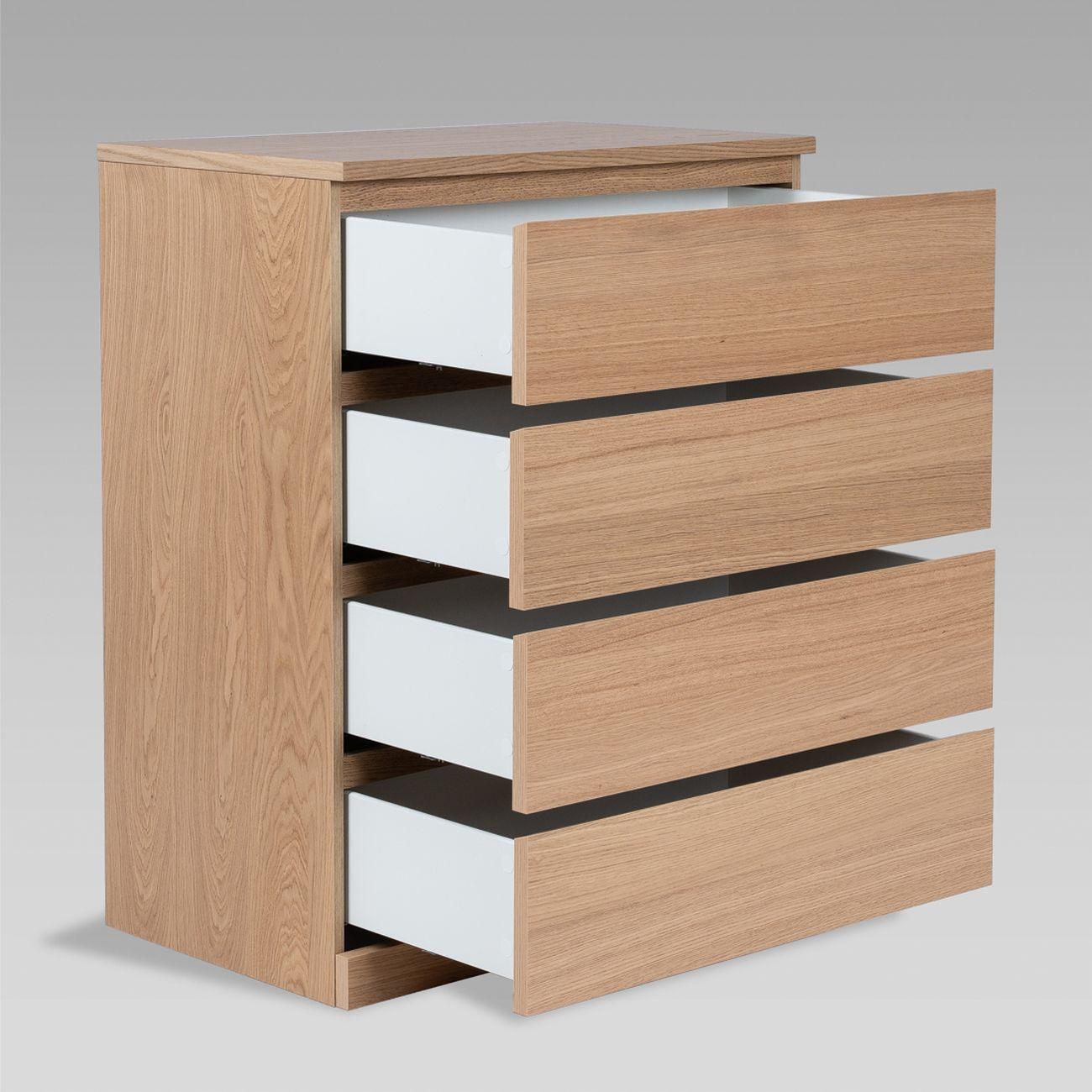 Комод Гуд Лакк Варма Прайм 4 80x100x48, шпон дуб беленый