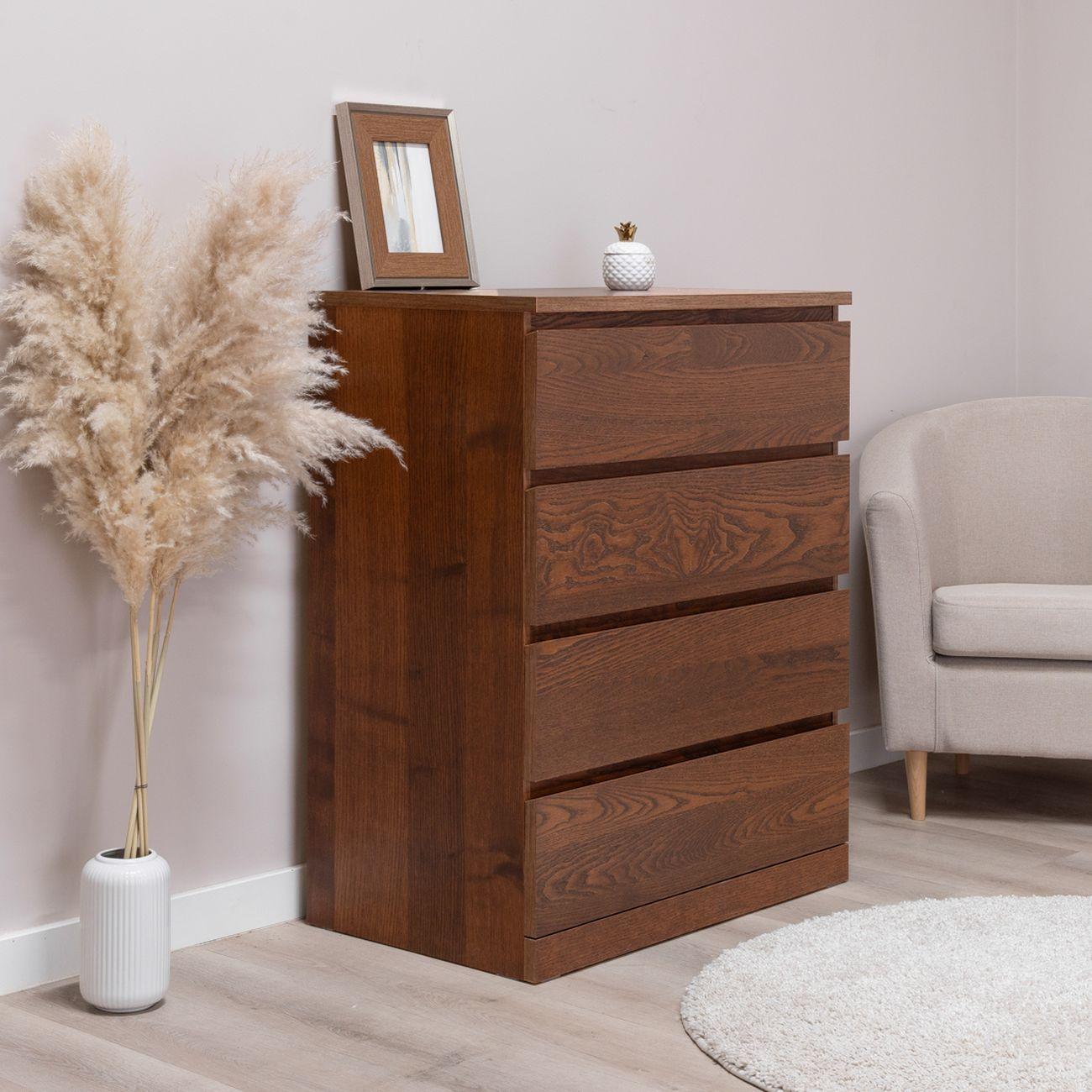 Комод Гуд Лакк Варма Прайм 4 80x100x48 шпон ясень коричневый