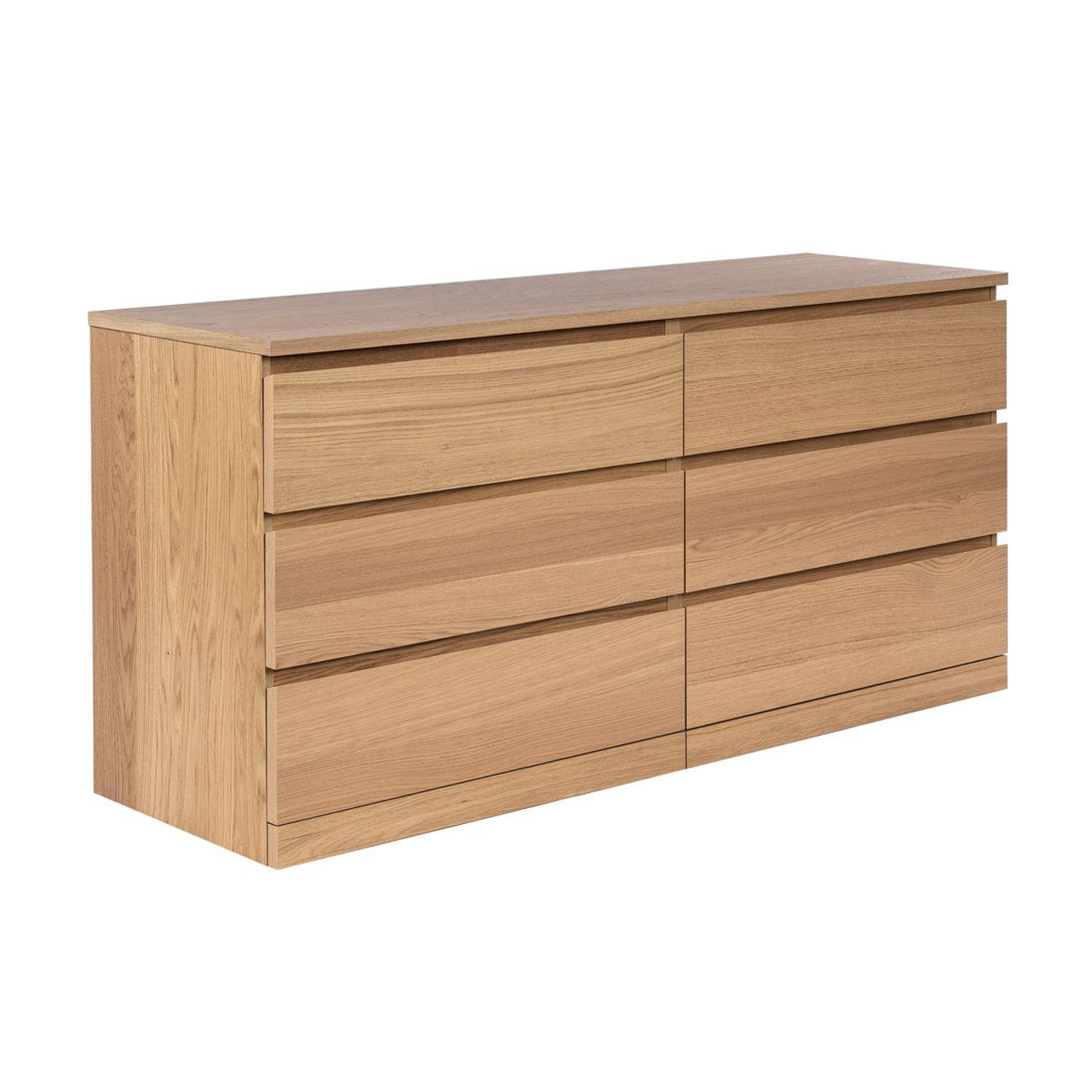 Комод Гуд Лакк Варма Прайм 6Д 160x77x48, шпон дуб беленый