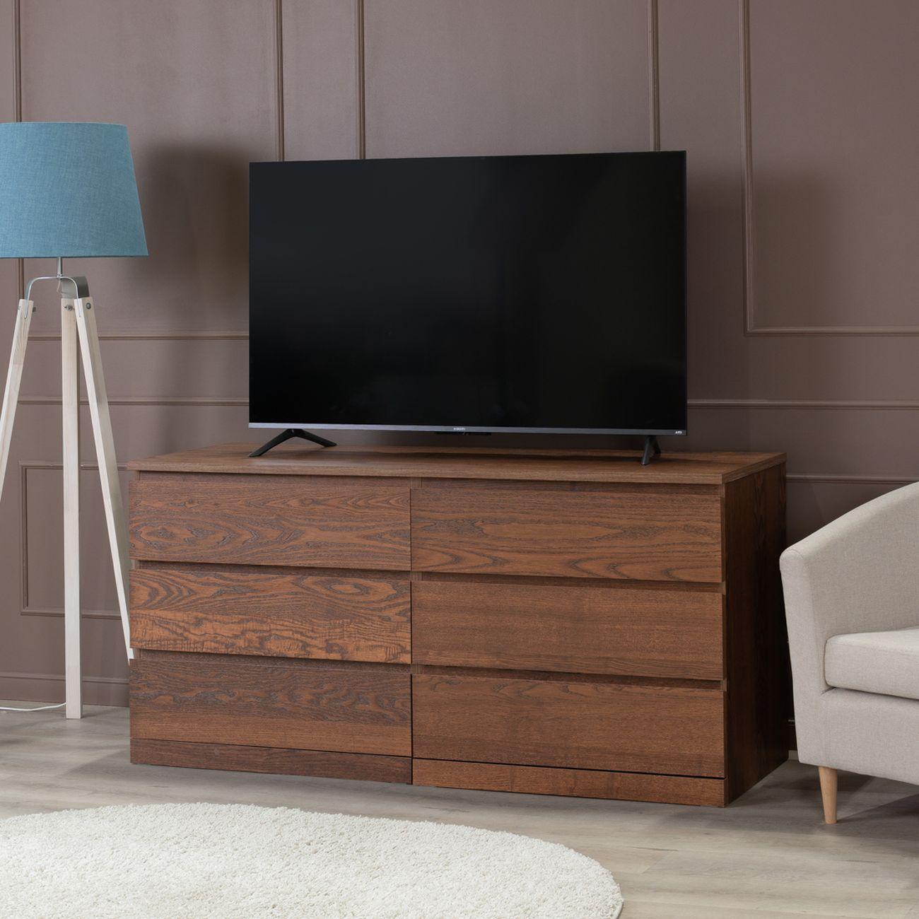 Комод Гуд Лакк Варма Прайм6Д 160x77x48 шпон ясень коричневый