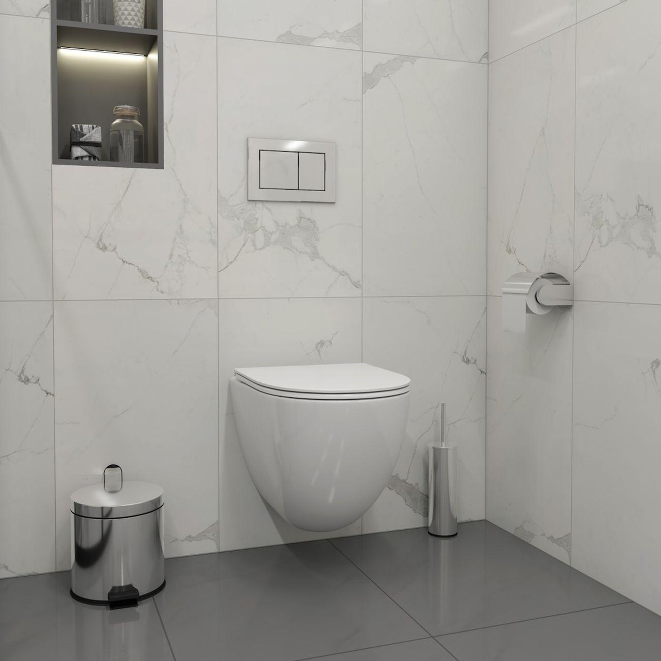 Унитаз Teymi Lina Vortex 3 поколение кнопка хром F16244