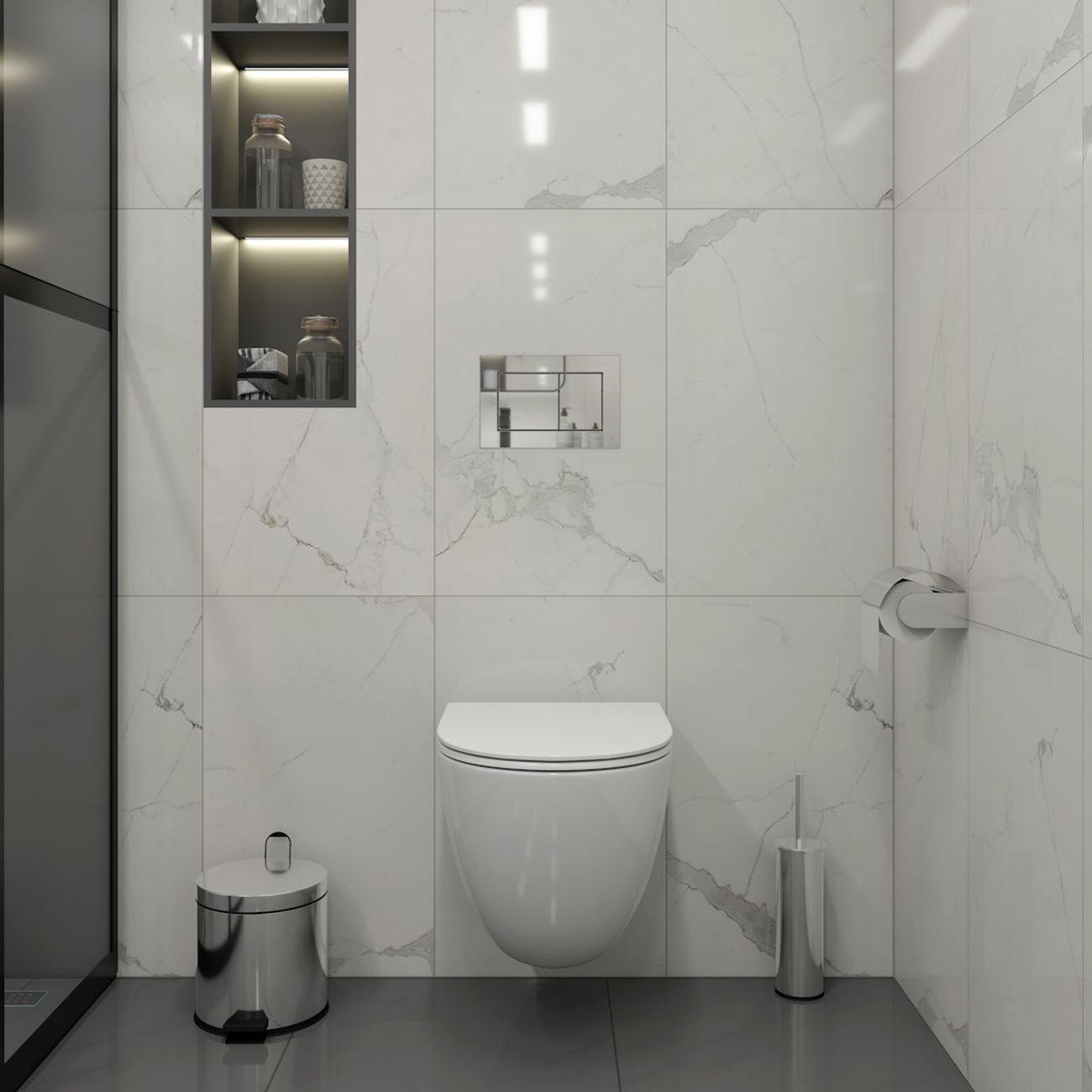 Унитаз Teymi Lina Vortex 3 поколение кнопка хром F16244