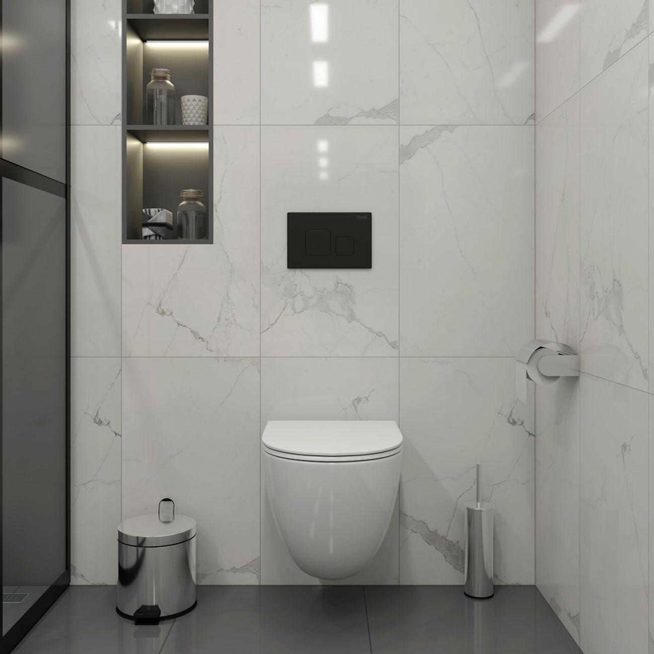 Унитаз Teymi Lina Vortex 3 поколение кнопка черная F16271