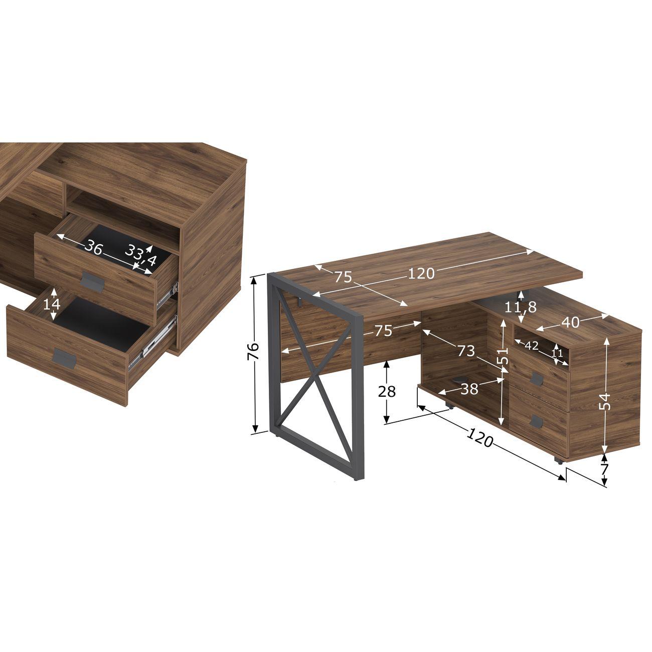 Стол журнальный Калифорния Хардвиг 1200 ЛДСП орех темный