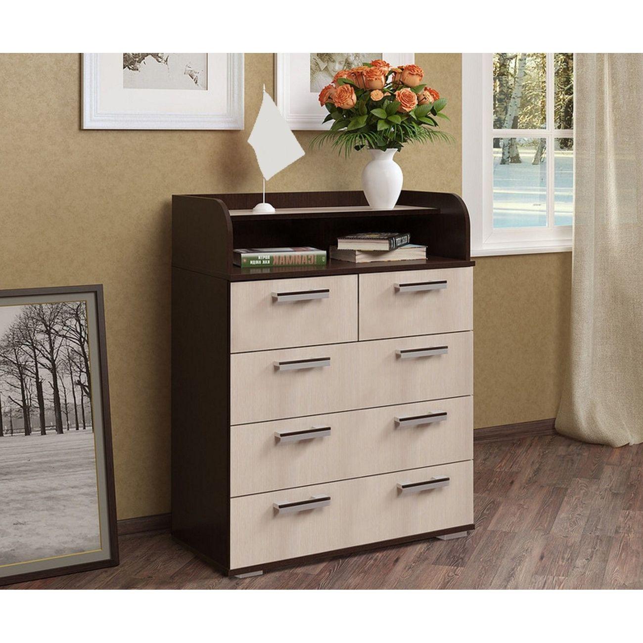 Комод БТС МЕБЕЛЬ Стандарт 1 NEW высокий, венге/лоредо