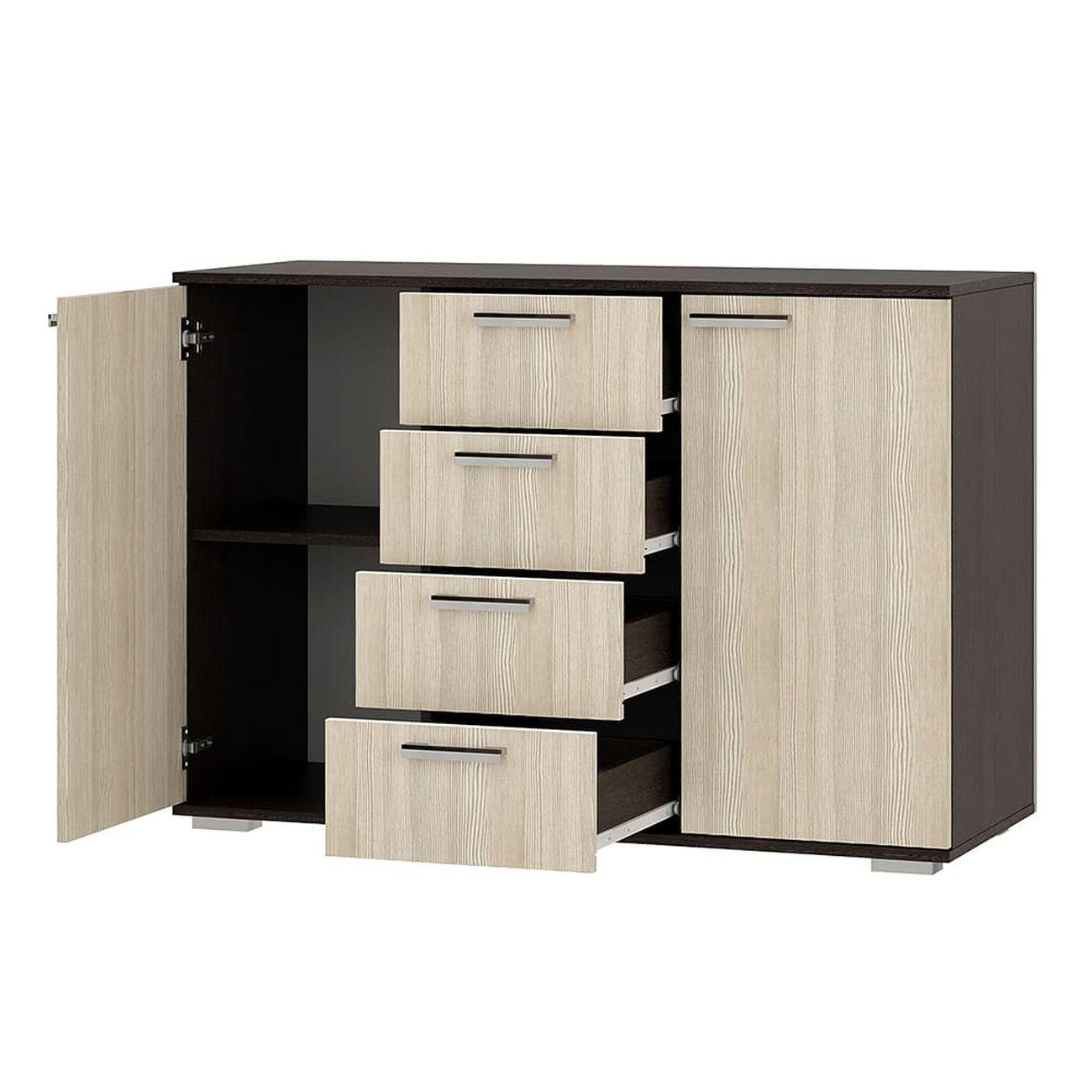 Комод БТС МЕБЕЛЬ Стандарт 2 NEW длинный, венге/лоредо