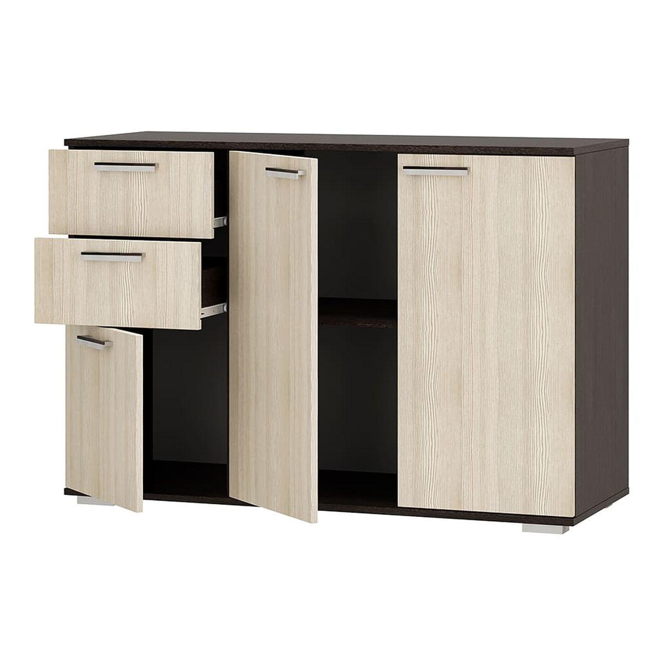 Комод БТС МЕБЕЛЬ Стандарт 3 NEW длинный, венге/лоредо