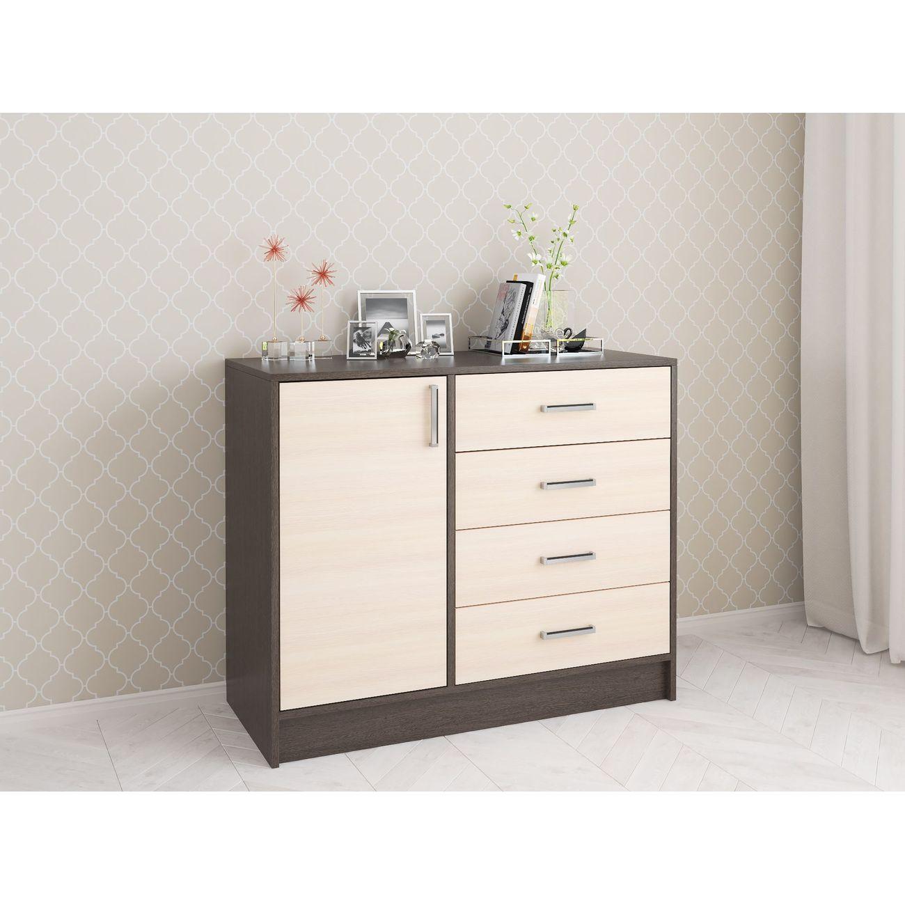 Комод ТЭКС мебель Катрин 6 большой, венге/дуб молочный