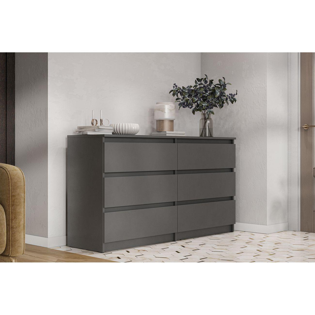 Комод Арника мебель Денвер с ящиками 1,38м, графит