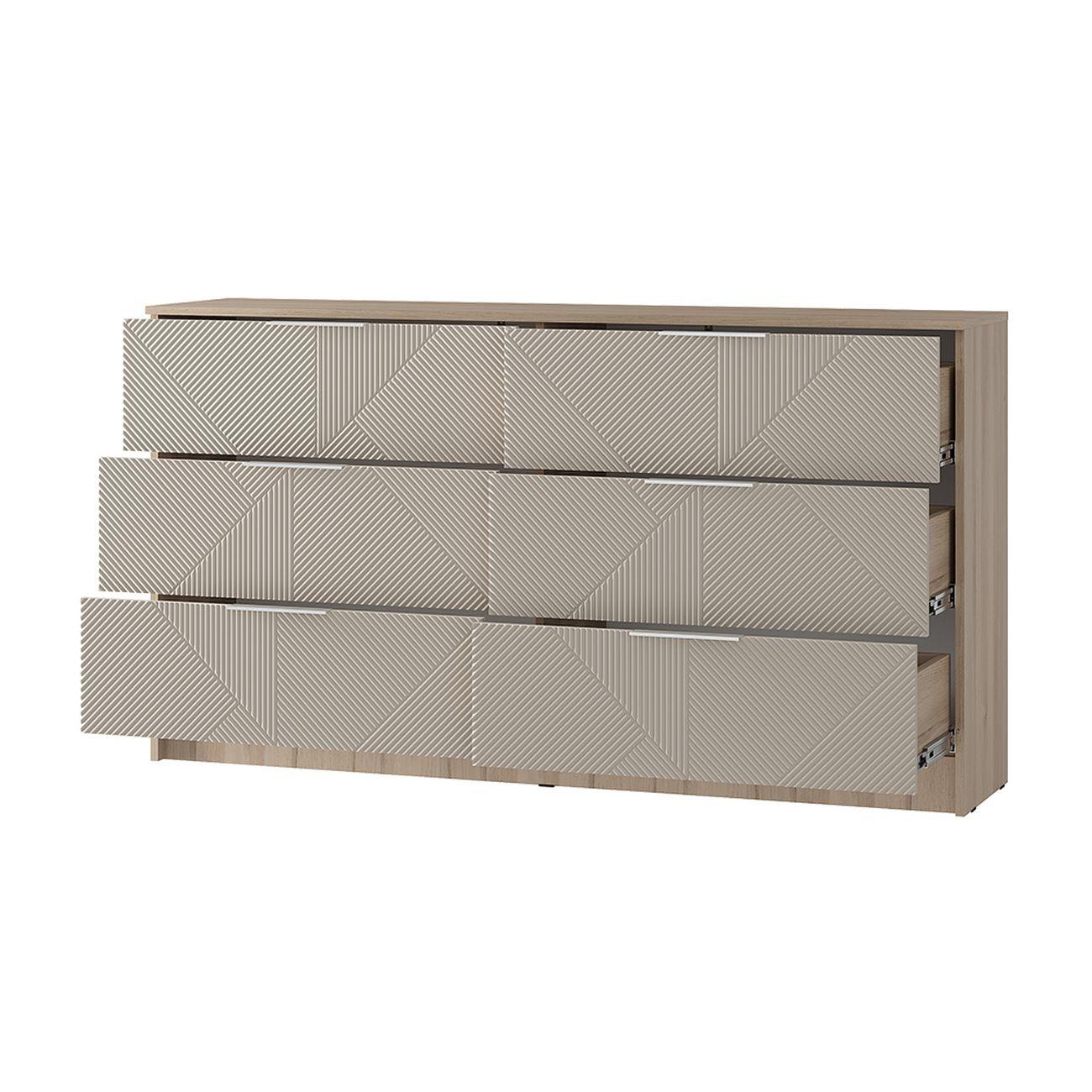 Комод БТС МЕБЕЛЬ Эмилия КМ-04, Дуб смоки, Айриш