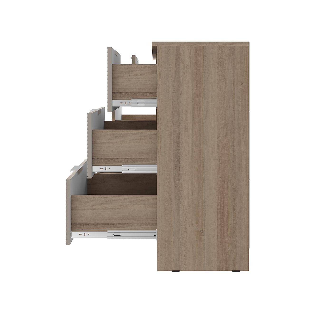 Комод БТС МЕБЕЛЬ Эмилия КМ-04, Дуб смоки, Айриш