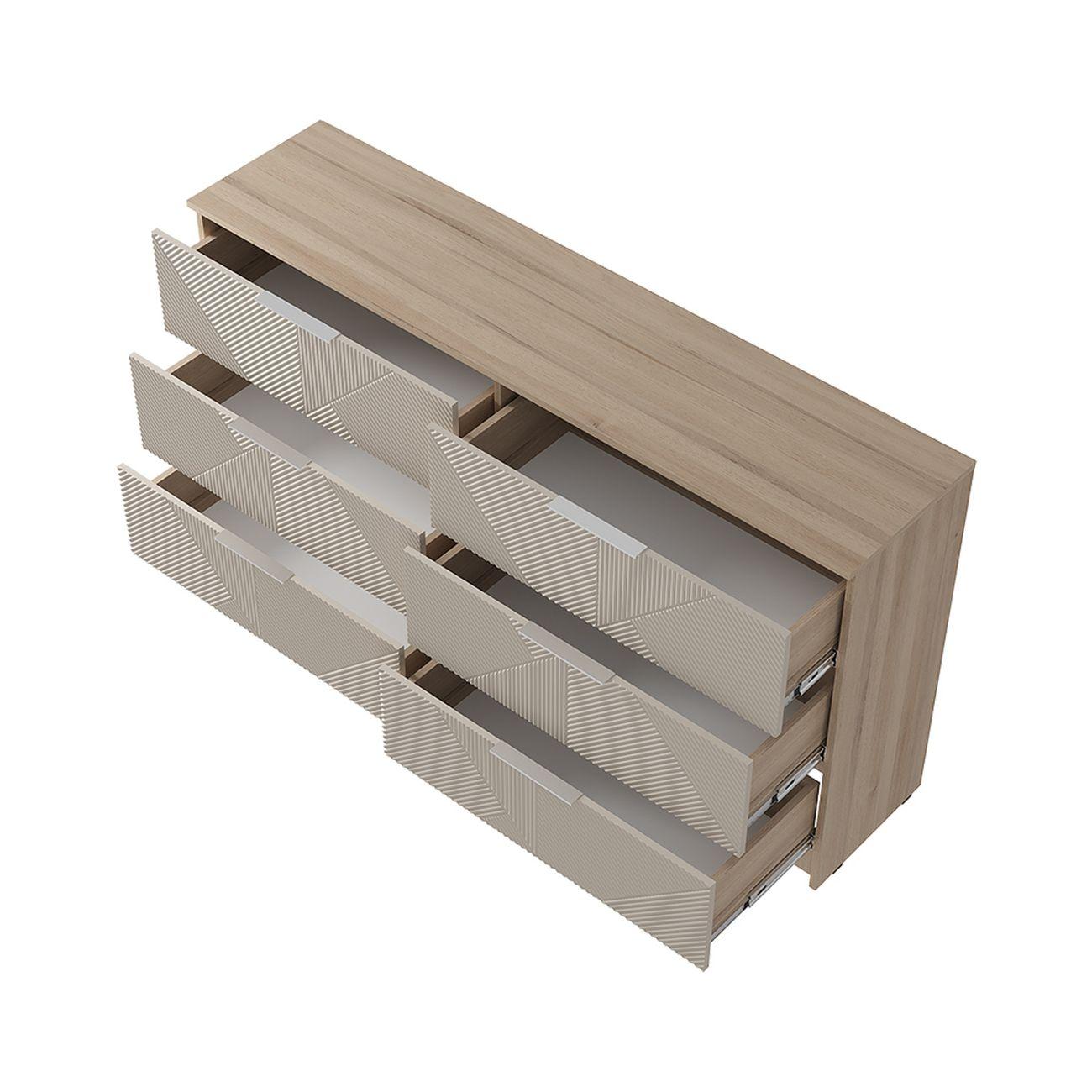 Комод БТС МЕБЕЛЬ Эмилия КМ-04, Дуб смоки, Айриш