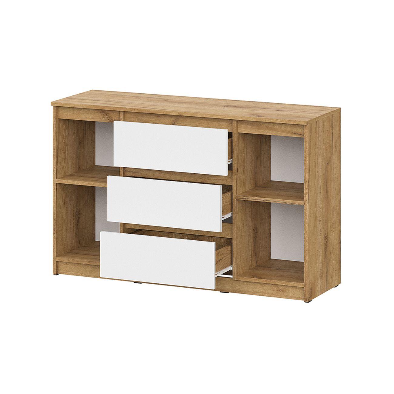 Комод Арника мебель Денвер комбинированный, Дуб золотой, Белый