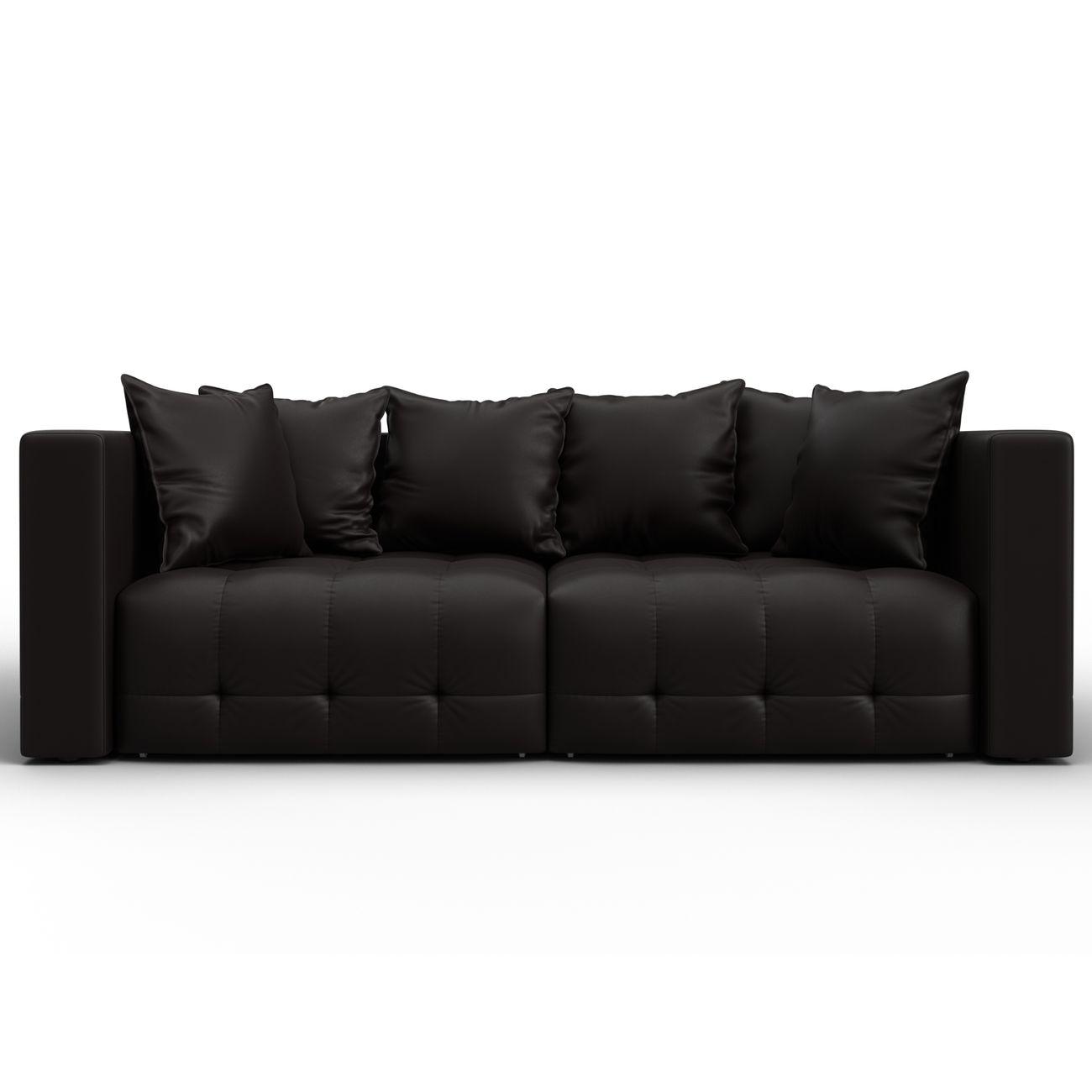 Диван Лига Диванов прямой Лига-052 НПБ, экокожа GRIFON 12 коричневый