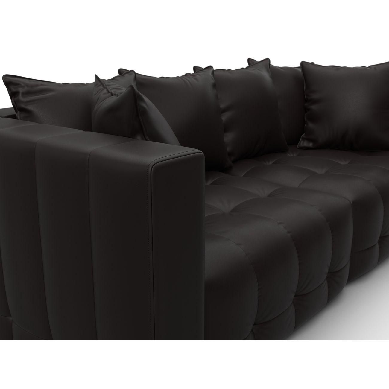 Диван Лига Диванов прямой Лига-052 НПБ, экокожа GRIFON 12 коричневый