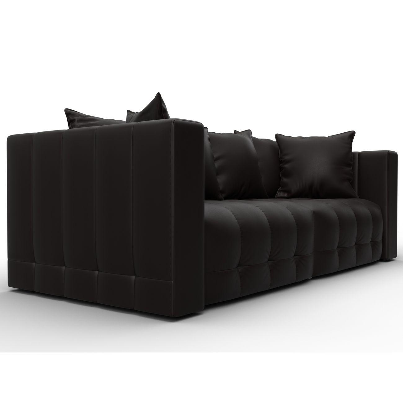 Диван Лига Диванов прямой Лига-052 НПБ, экокожа GRIFON 12 коричневый