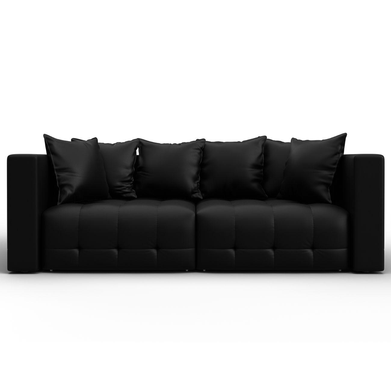 Диван Лига Диванов прямой Лига-052 НПБ, экокожа GRIFON 18 черный