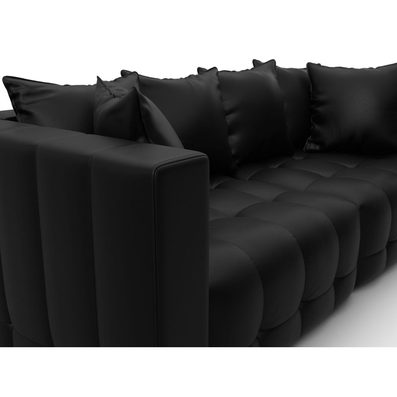 Диван Лига Диванов прямой Лига-052 НПБ, экокожа GRIFON 18 черный