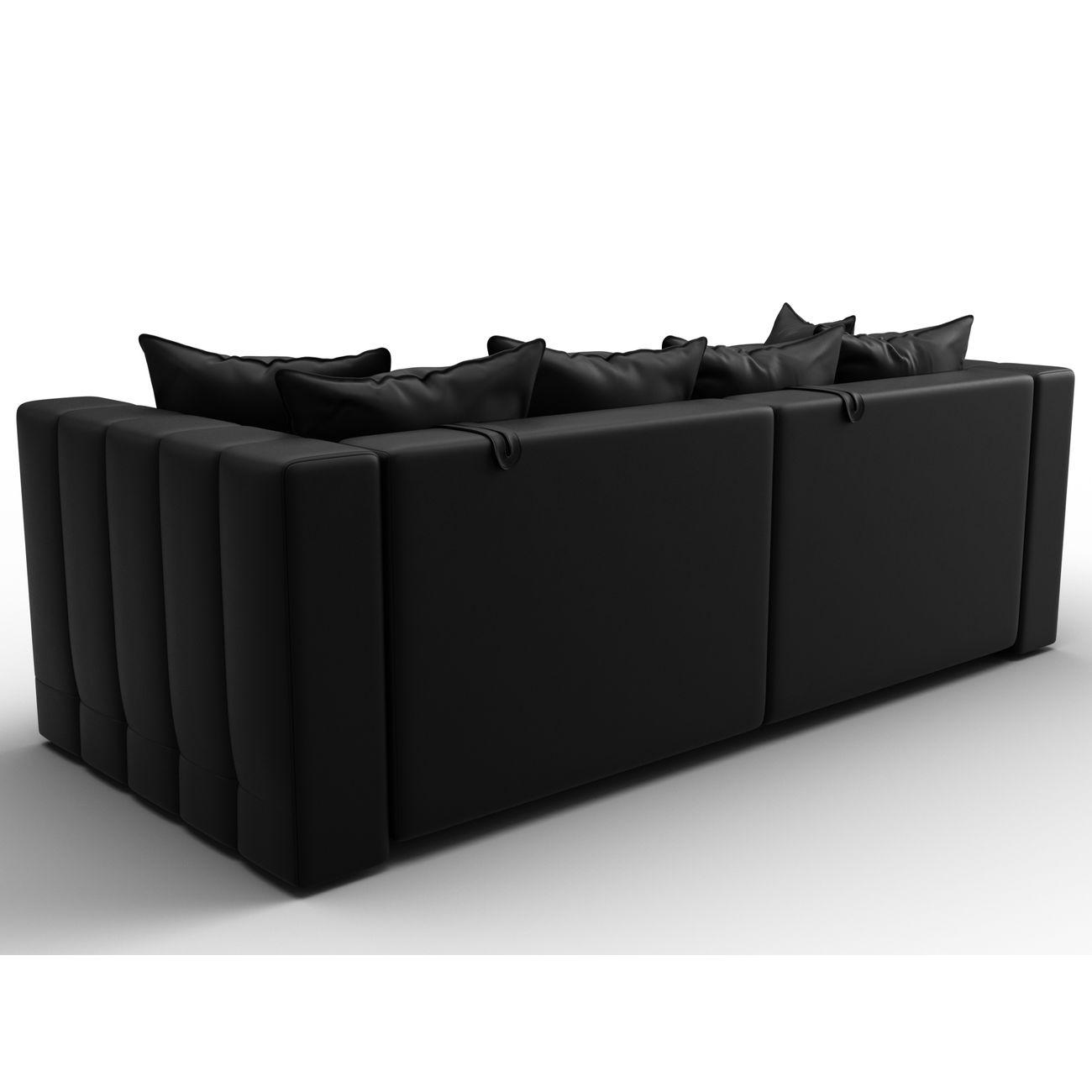 Диван Лига Диванов прямой Лига-052 НПБ, экокожа GRIFON 18 черный