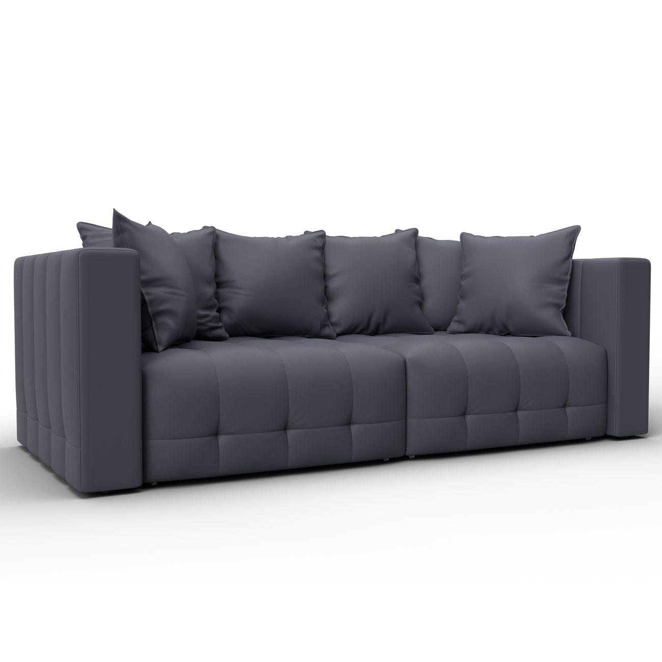 Диван Лига Диванов прямой Лига-052 НПБ, экокожа GRIFON 15 серый