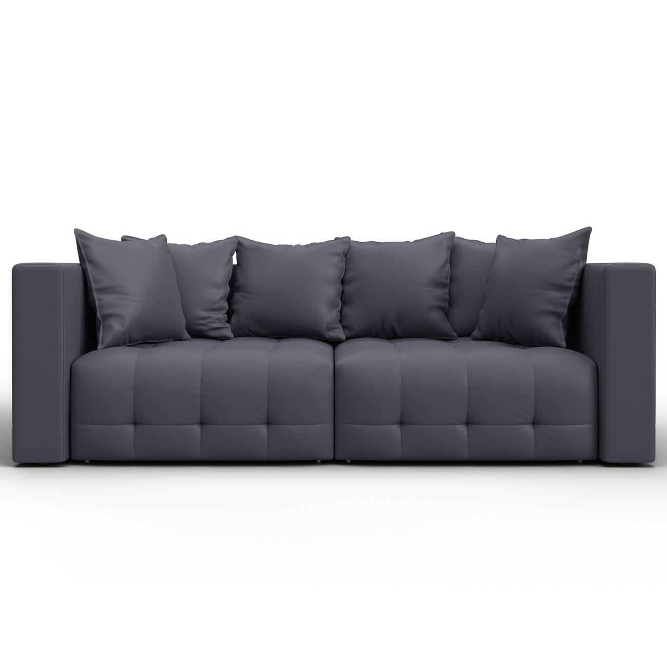 Диван Лига Диванов прямой Лига-052 НПБ, экокожа GRIFON 15 серый