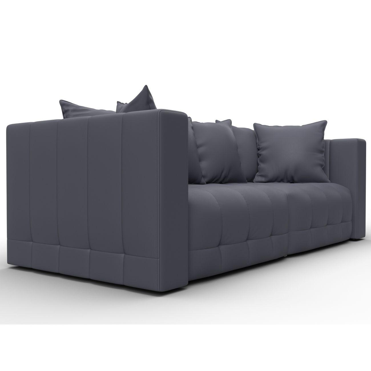 Диван Лига Диванов прямой Лига-052 НПБ, экокожа GRIFON 15 серый