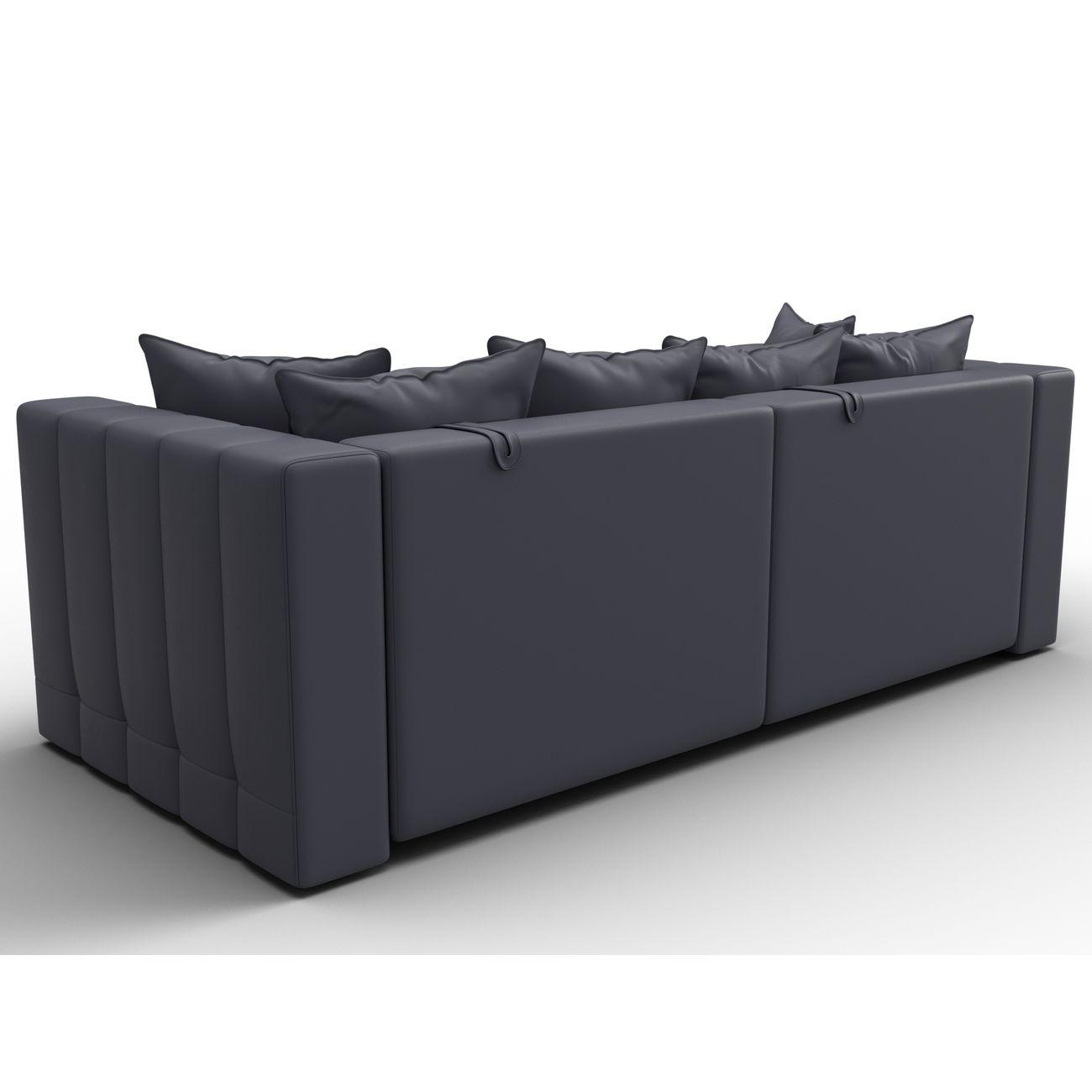 Диван Лига Диванов прямой Лига-052 НПБ, экокожа GRIFON 15 серый