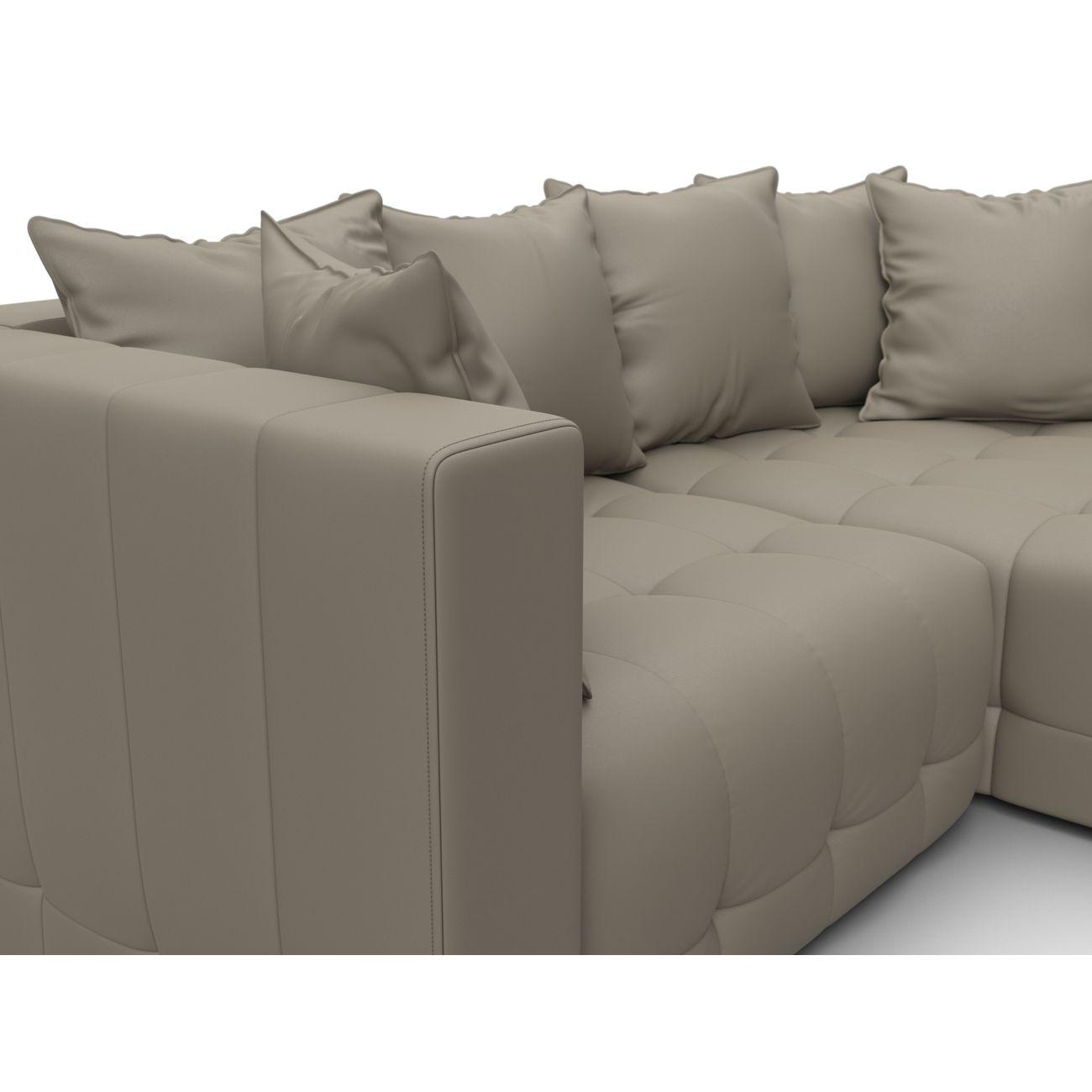 Диван Лига Диванов угловой Лига-052 НПБ, экокожа GRIFON 04 бежевый